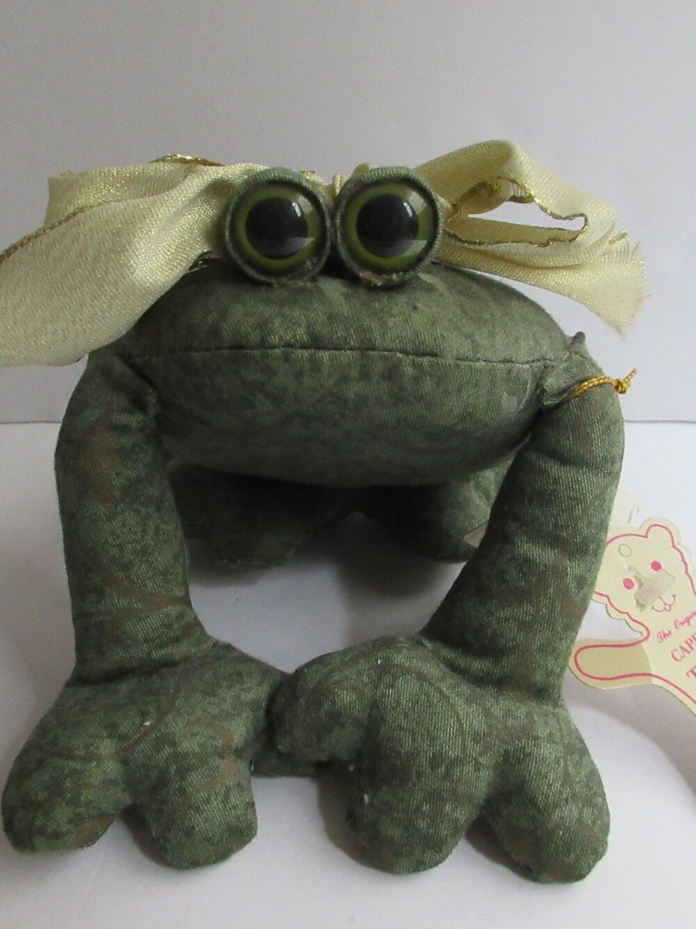 Plush Frog with Bow Stuffed Animal The Original Cape Cod Teddy Bear Co NWT 5"